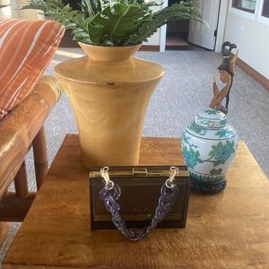 Darling purse !! On trend lucite chain handle